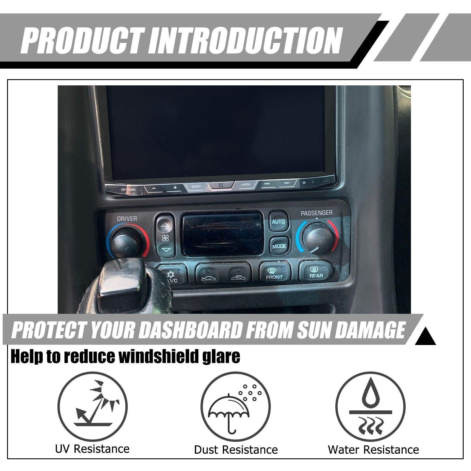 Double Din Dash Installation Kit Radio Console For Chevy Corvette C5 97-04 Black