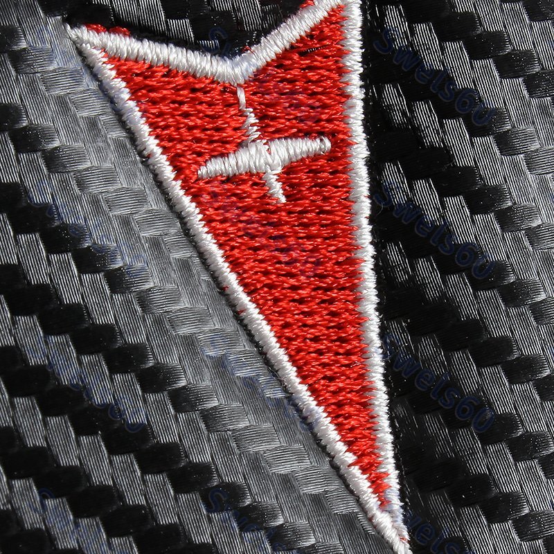 Black Carbon Fiber Look Embroidery For PONTIAC Seat Belt Cover Shoulder Pads X2