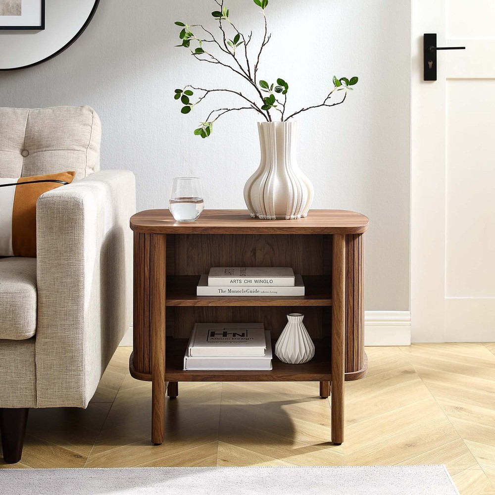 Modway Cadence Open Nightstand in Walnut