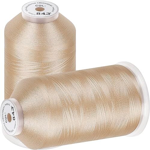 2 Pack Polyester Huge Spools Threads for Embroidery Machines Sewing