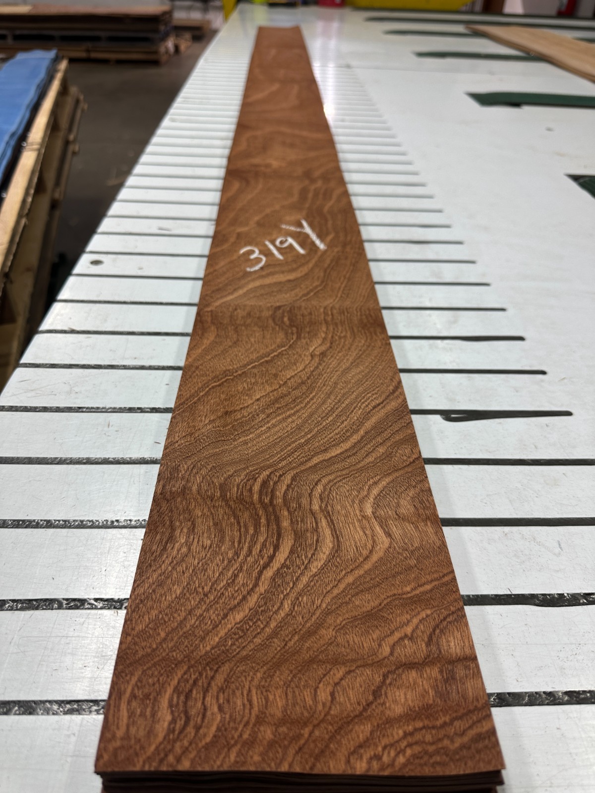 Mahogany Raw Wood Veneer 2 sheets 93'' x 5'' 319Y