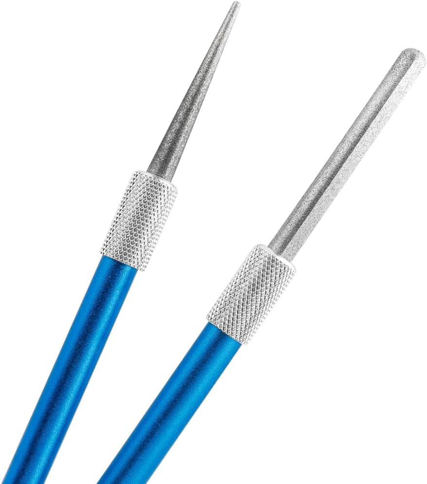 2Pcs Serrated Knife Sharpener, Retractable Diamond Sharpening Rod Multifunctiona