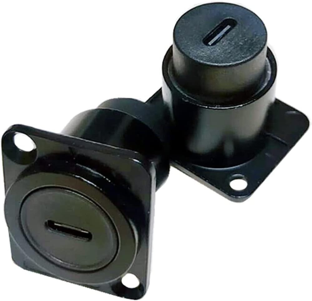 PENGLIN 2PCS USB 3.1 Type C Panel Mount Coupler, D-Type 2PCS(D-TYPE), black