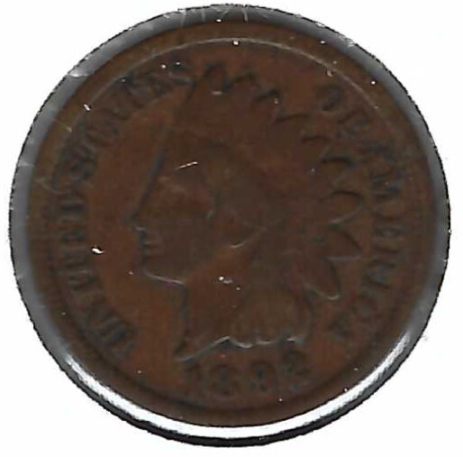 1892 Circulated Indian Head Cent Coin!