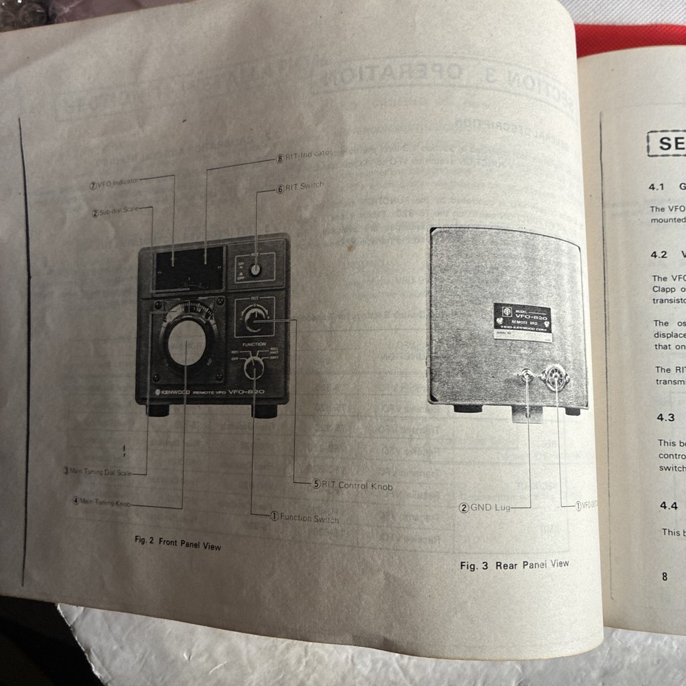 KENWOOD REMOTE VARIABLE FREQUENCY OSCILLATOR Model VFO-820 OPERATING MANUAL