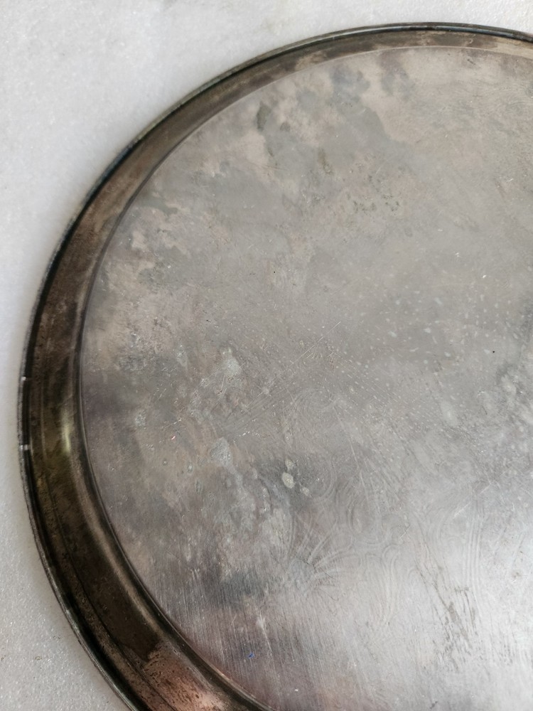 12" Round Silverplated Tray • No Makers Mark