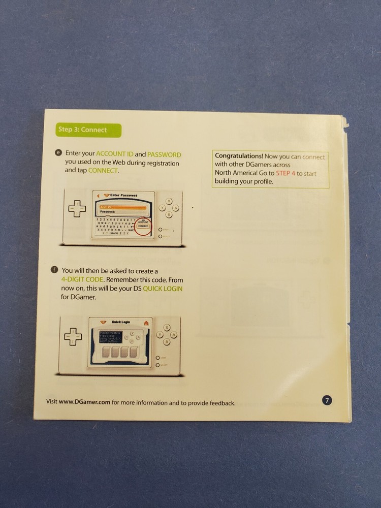 Disney Gamer Quickstart Guide Nintendo DS INSERT ONLY Authentic