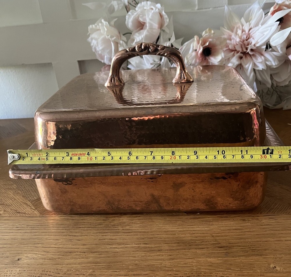 Hammered Copper Large Chafing Dish By Warwick