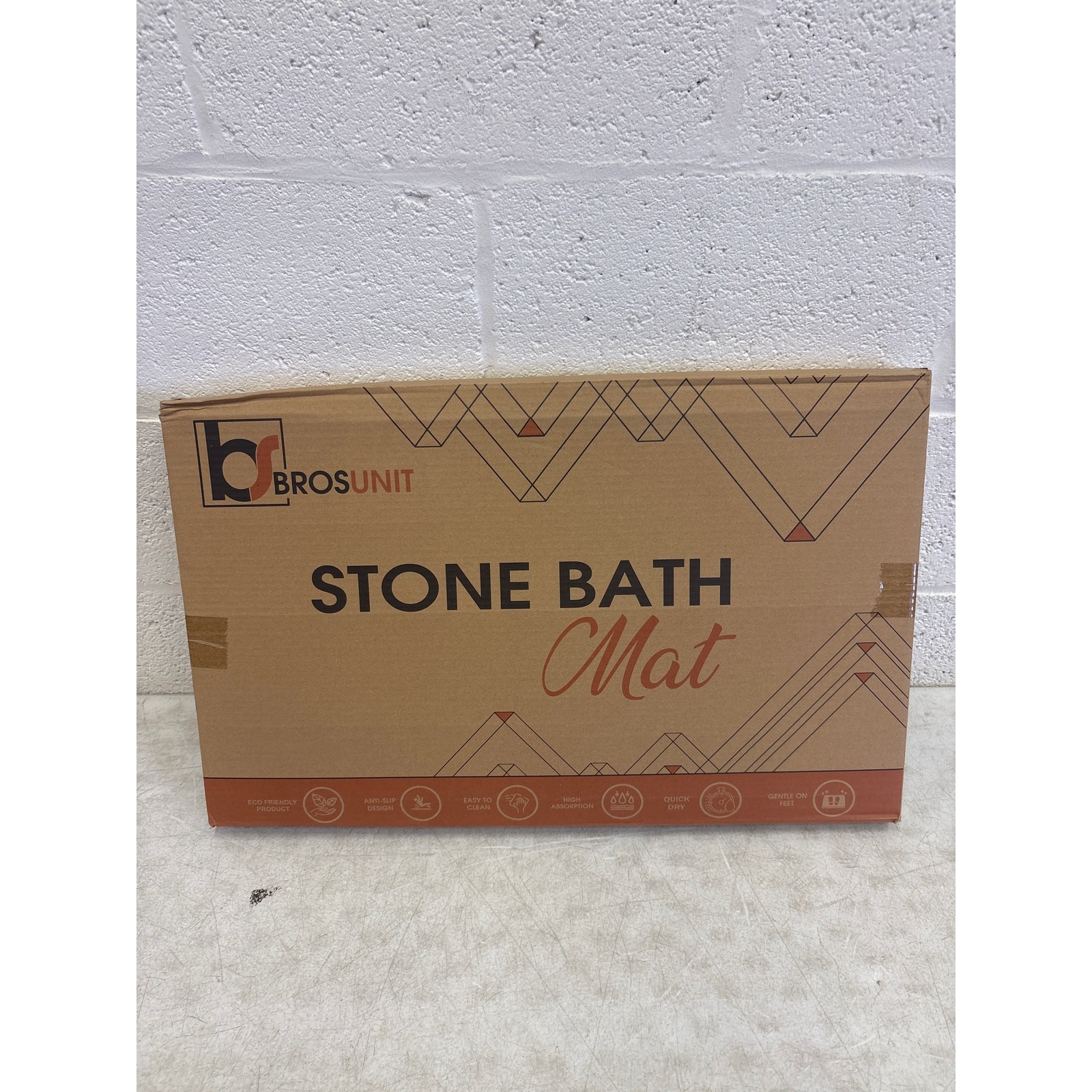 Brosunit Stone Bath Mat, Super Absorbent Quick Dry Non-Slip Mat, 23.5x15.7" Gray