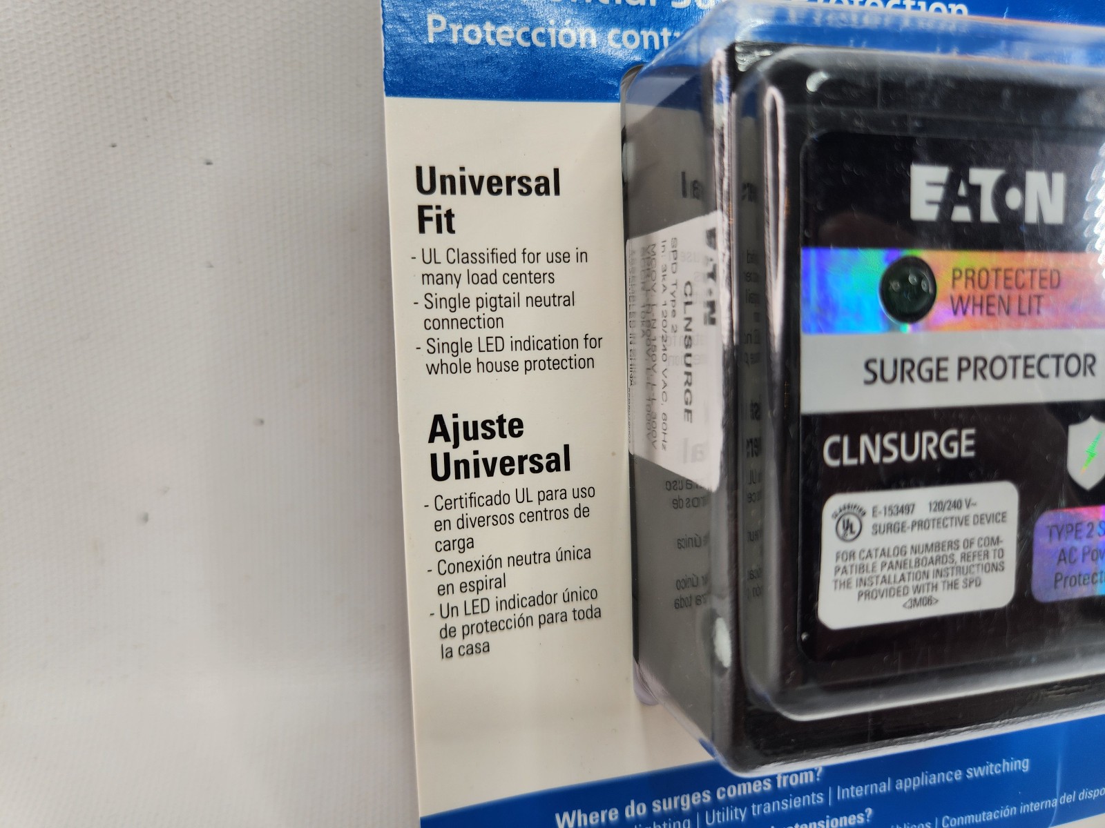 Eaton CLNSURGECS 20-kA Indoor Surge protective device CLNSURGE Type 2