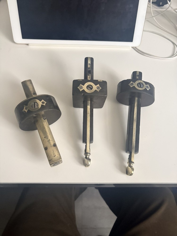 VINTAGE EBONY MORTICE GAUGES