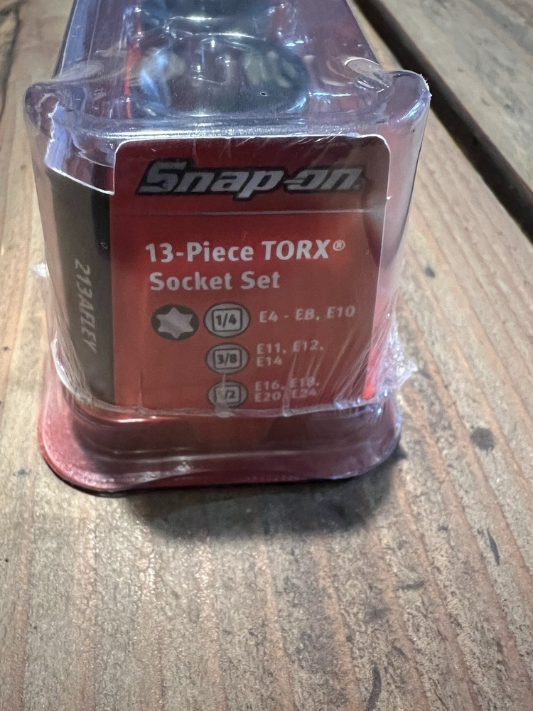 Snap On 213afley 13 pc combination drive shallow Torx socket set e4-e24 sealed