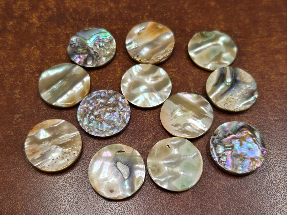 12 PCS ROUND ABALONE SHELL BLANK DISC 20MM