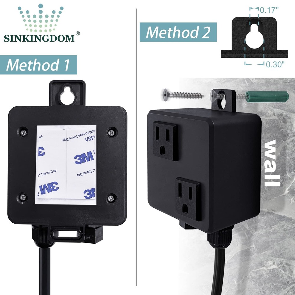 SINKINGDOM Garbage Disposal Air Switch Kit Sink with Long Button,Matte Black (Br