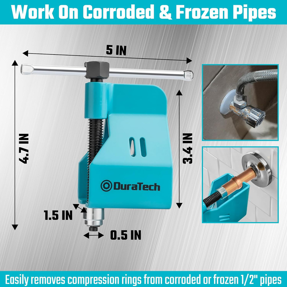 DURATECH Compression Sleeve Puller Tool, Remove 1/2 ” Ferrule and Nut of Copper