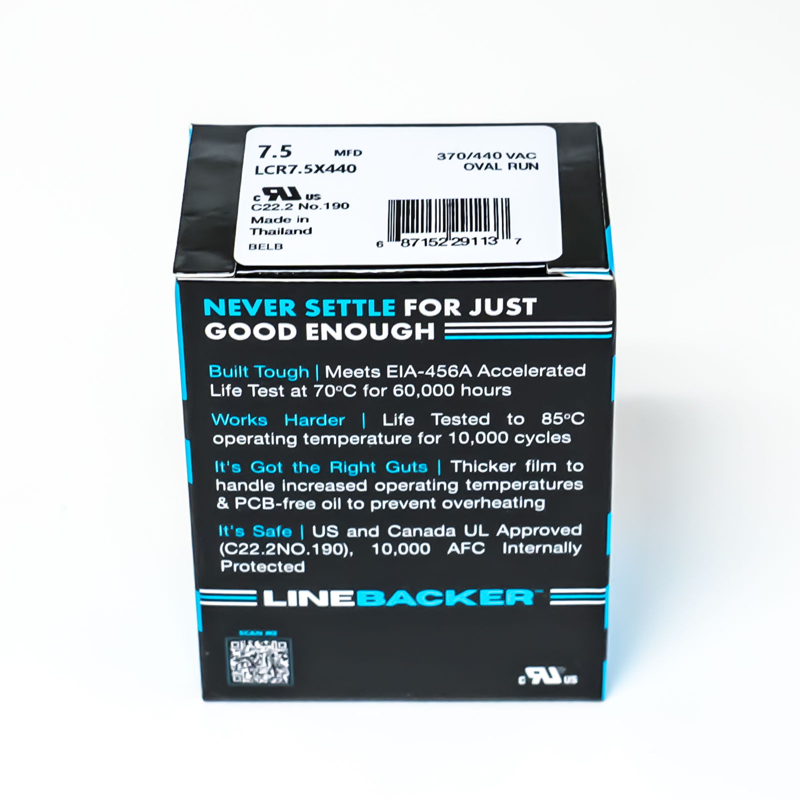 Supco Capacitor Oval Run 7.5 uf mfd 370/440 Volts for HVAC Motors