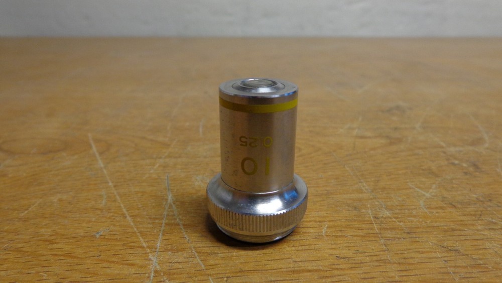 MICROSCOPE OBJECTIVE LENS (F) 10 0.25 yellow line