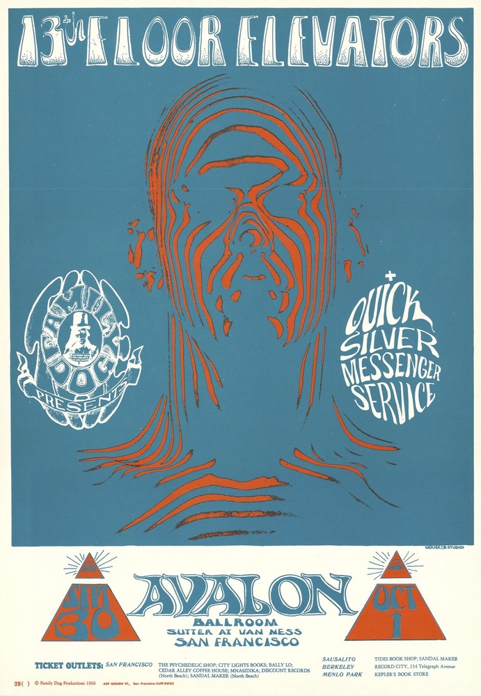 13th Floor Elevators 1966 FD 28 ZEBRA MAN Family Dog Avalon Poster