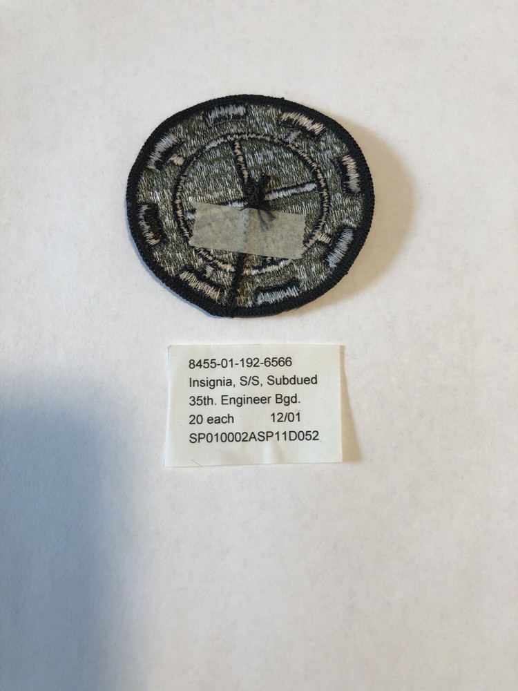 35th Engineer Brigade Subdued U.S. Army Shoulder Patch Insignia