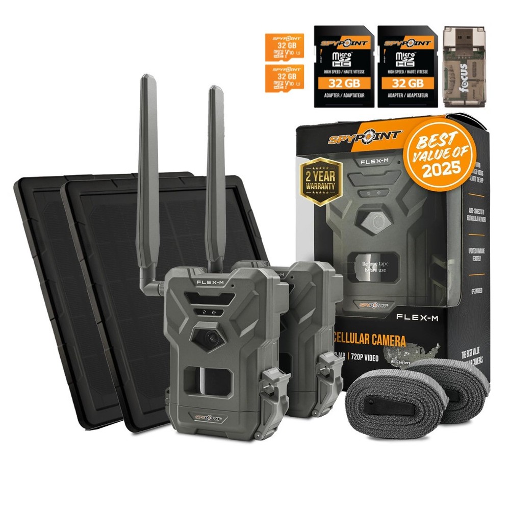 Spypoint FLEX-M Trail Camera SPLB 10 Solar Panel Bundle HUNTING POWER