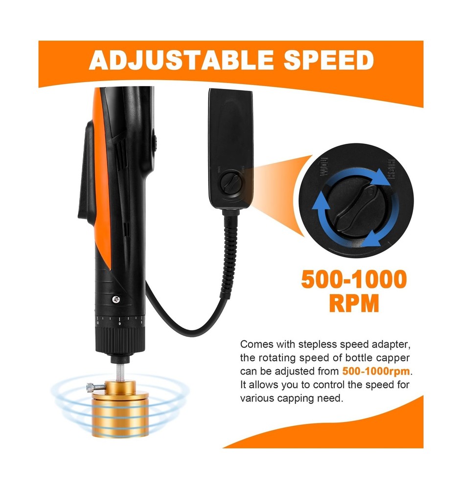 Electric Bottle Capping Machine Adjustable Plastic Bottle Capper 70kg/f Handh...