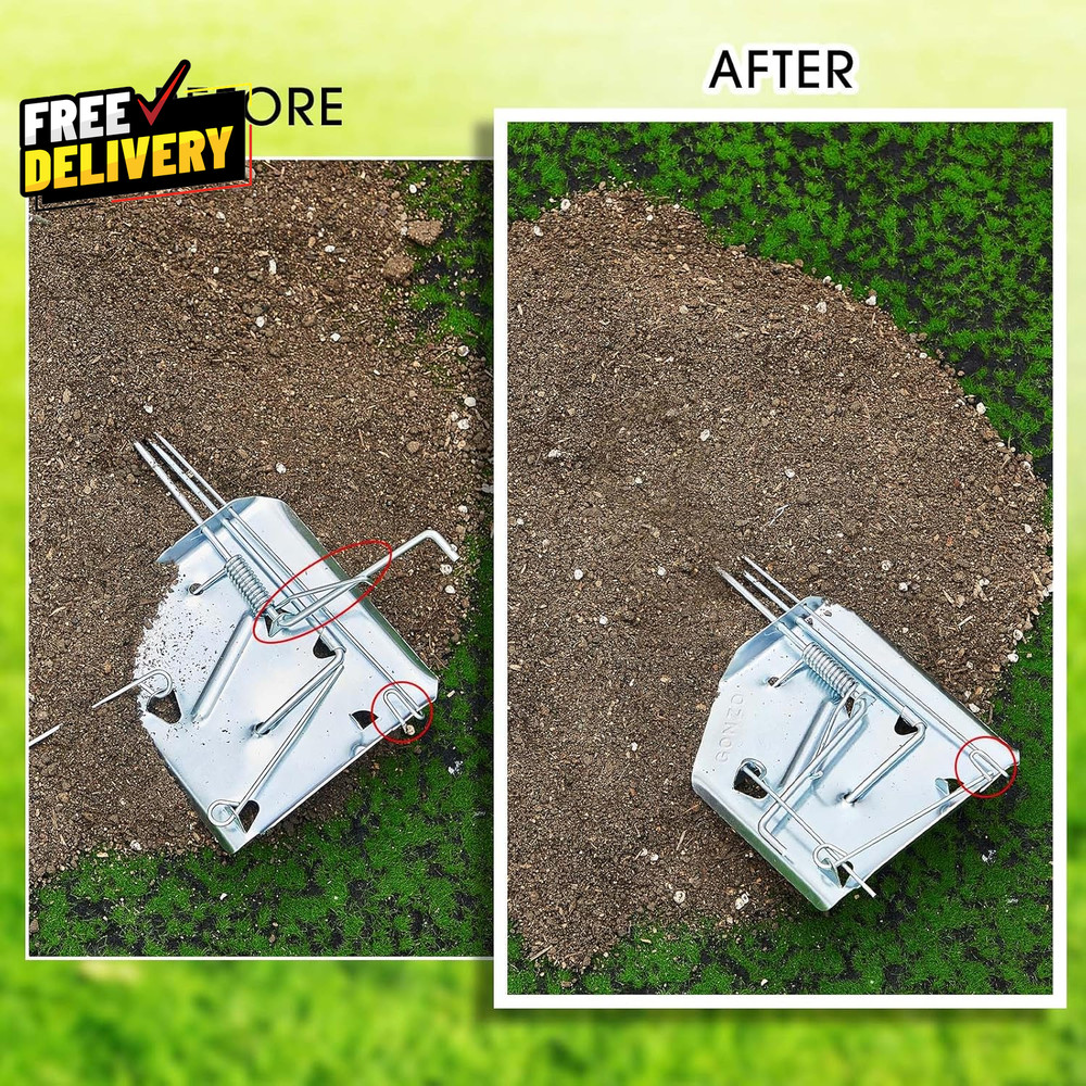 8-Pack Mole Gopher Trap Galvanized Steel Reusable Animal Trap Silver