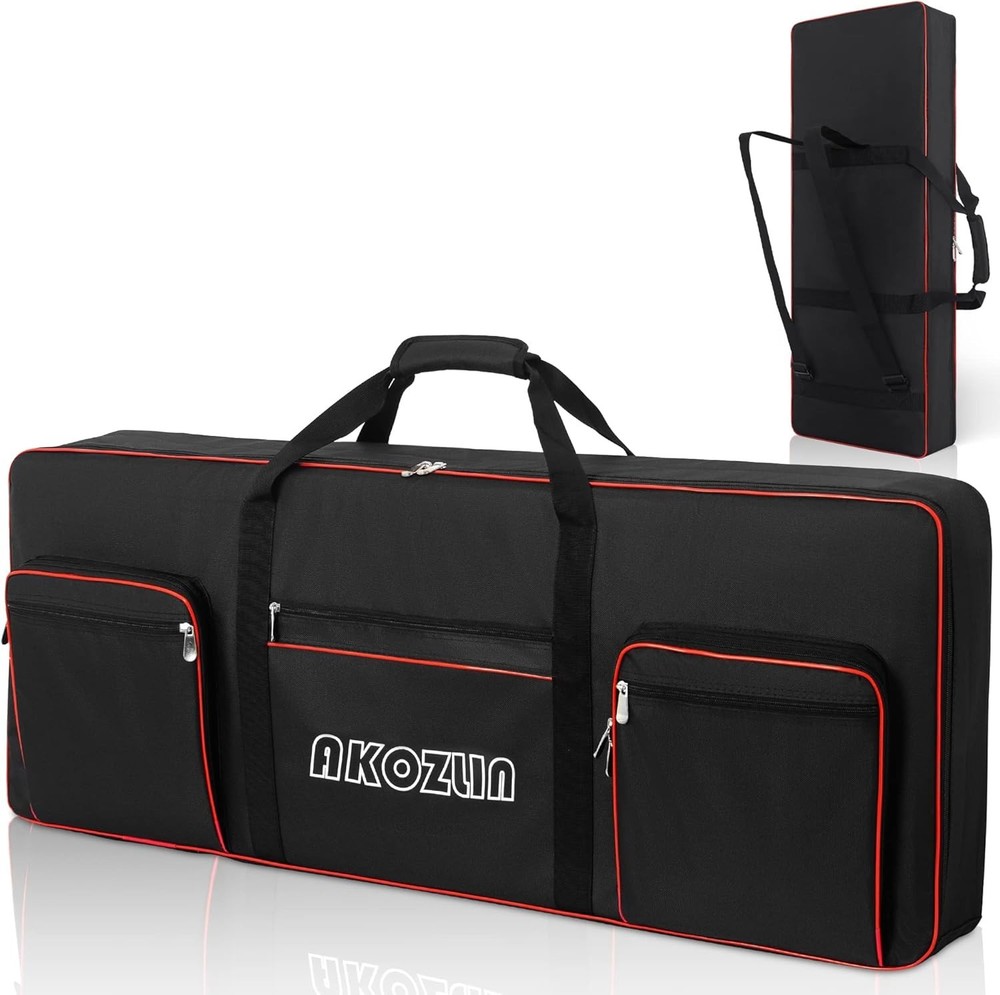 Durable 61 Key Soft Keyboard Case with Adjustable Straps and Accessory Storage