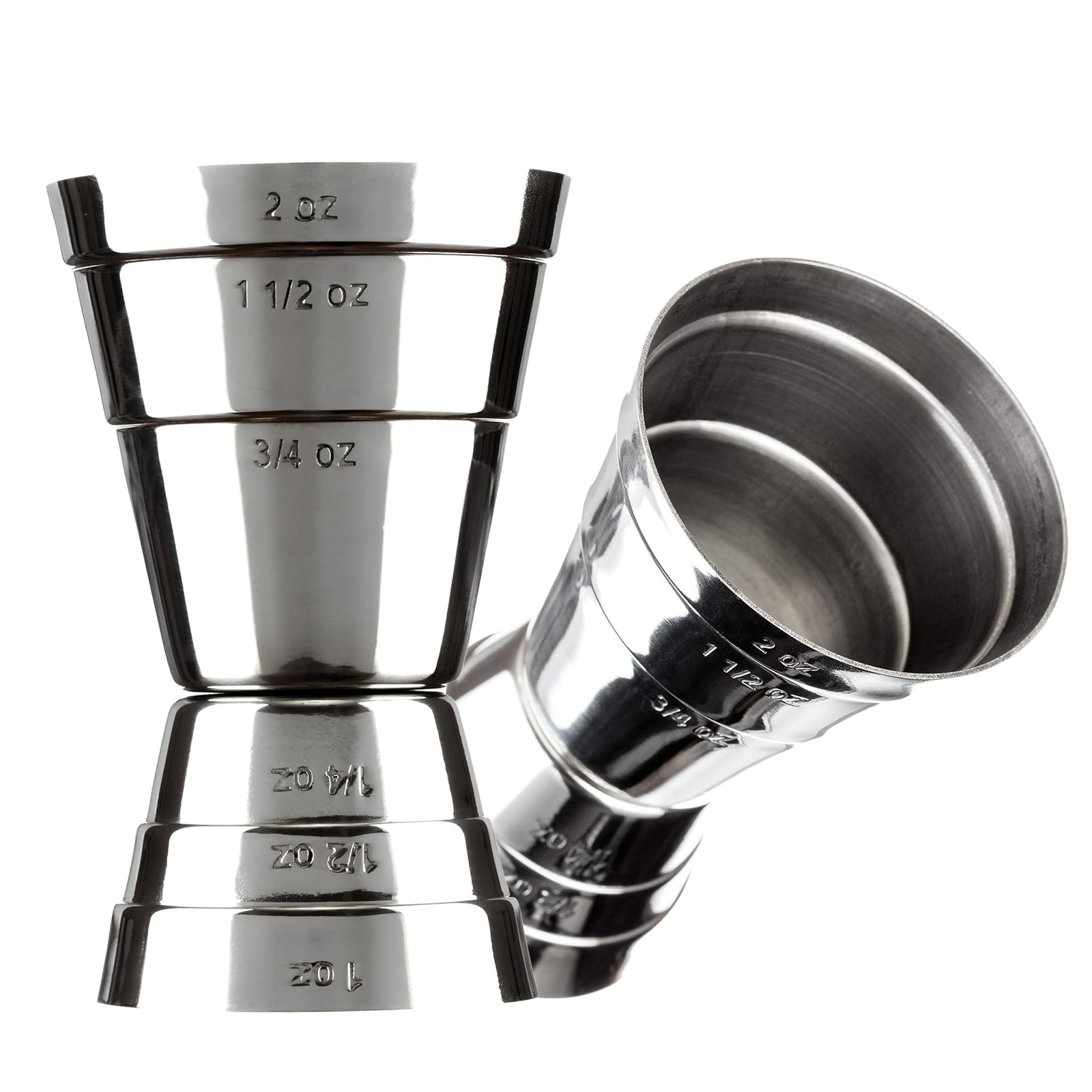 Premium Stainless Steel Jigger – US Standard Double-Sided Small, Silver