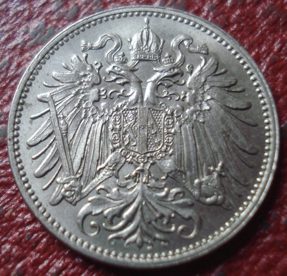 1894 AUSTRIA 20 HELLER IN AU CONDITION