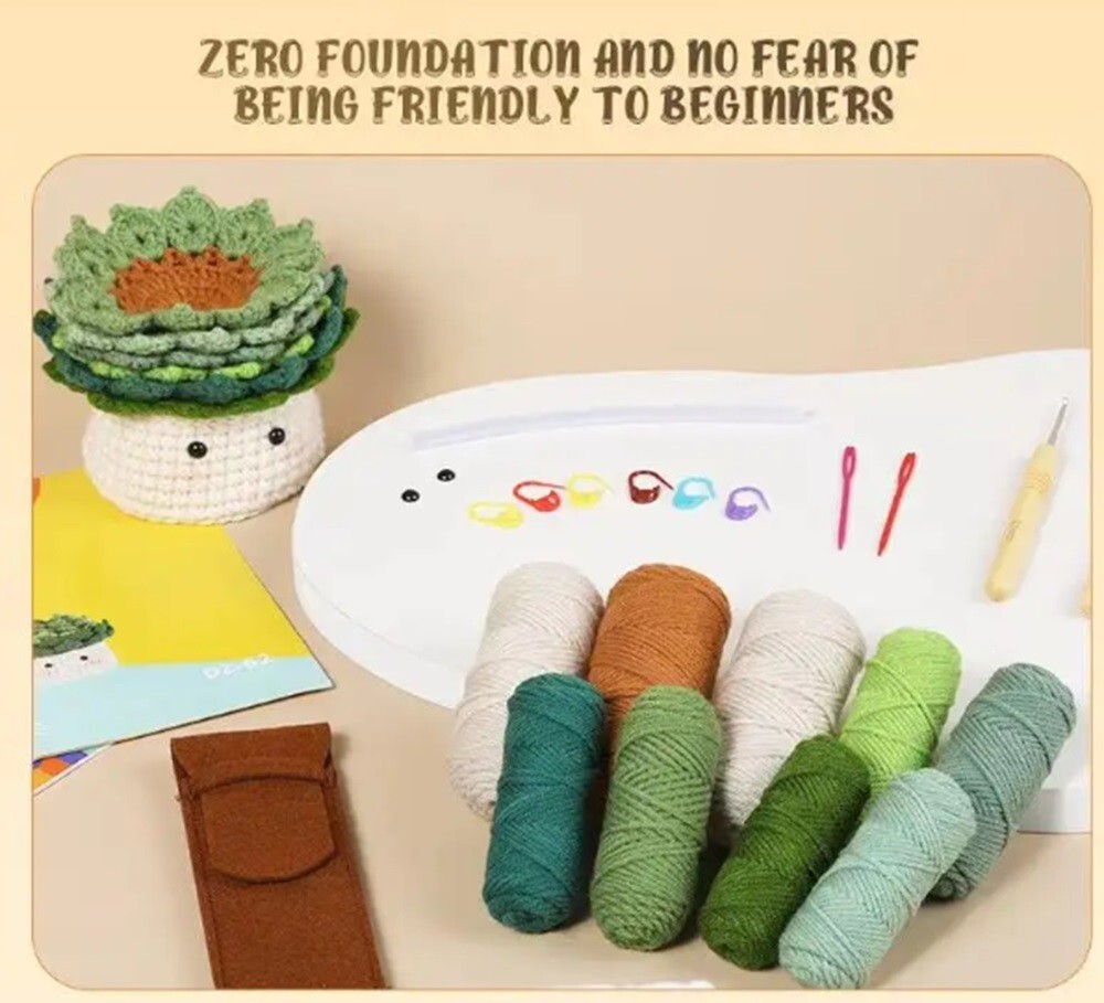 6‑Pack Crochet Starter Kit – Coasters & Plant Pot Covers with Video Tutorials