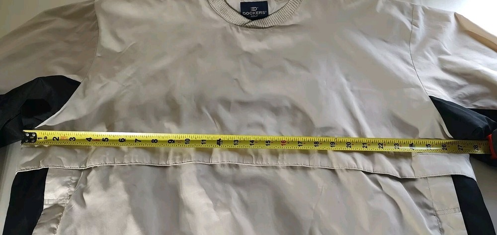 Nylon Golf Pullover Wind Breaker Tan & Black Dockers Size XXL