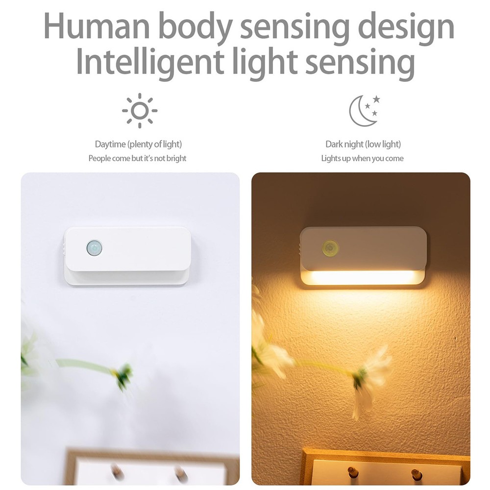 Sensor LED Night Light Magnetic Wireless Motion Rechargeable Bed Mini Small Lamp
