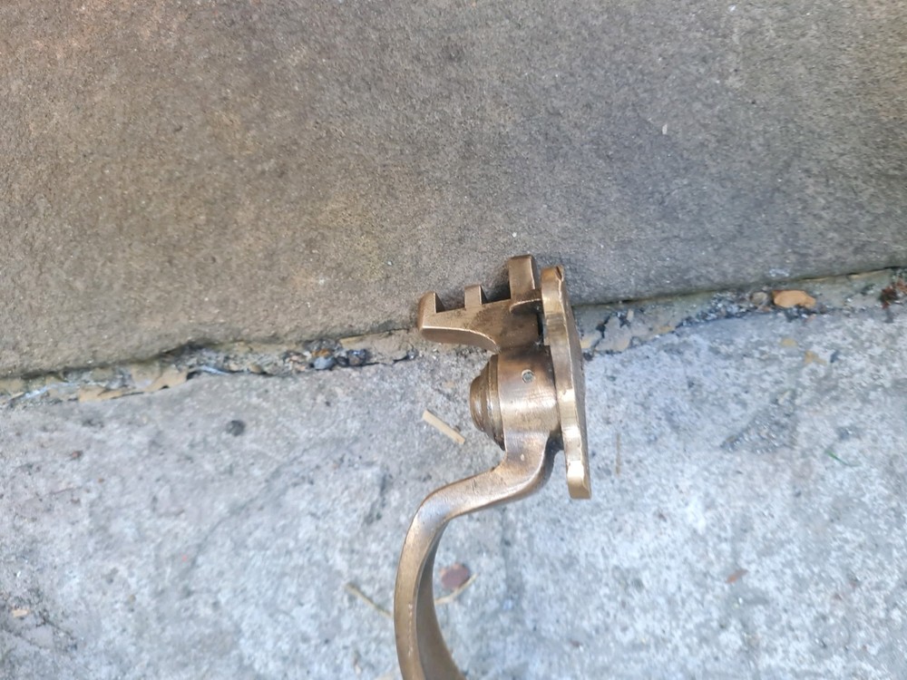 One Single Old Antique Brass Window Latch Handle