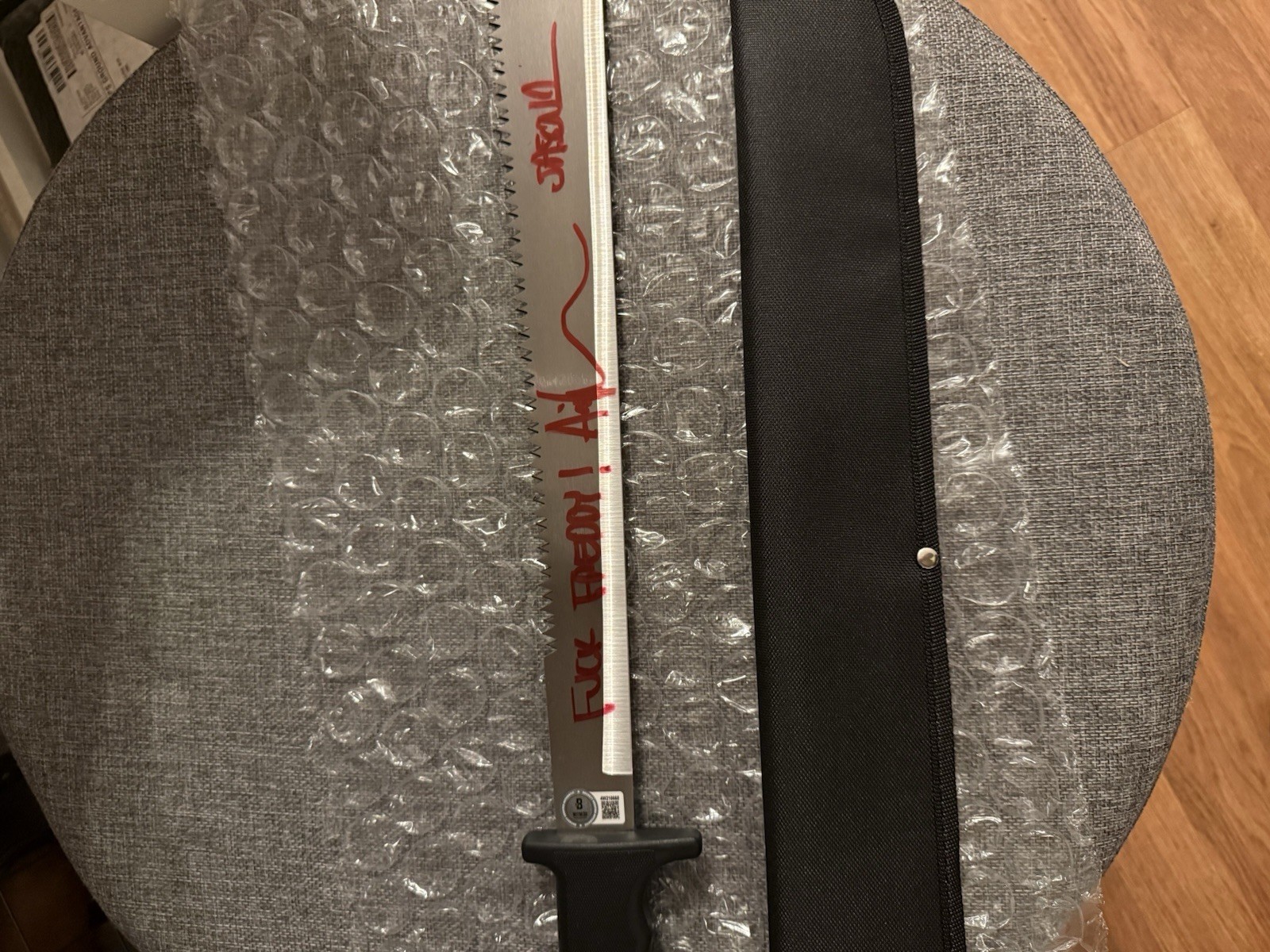 Bolo Machete Sawback Steel Blade signed by Ari Lehman the first Jason Vorhees!