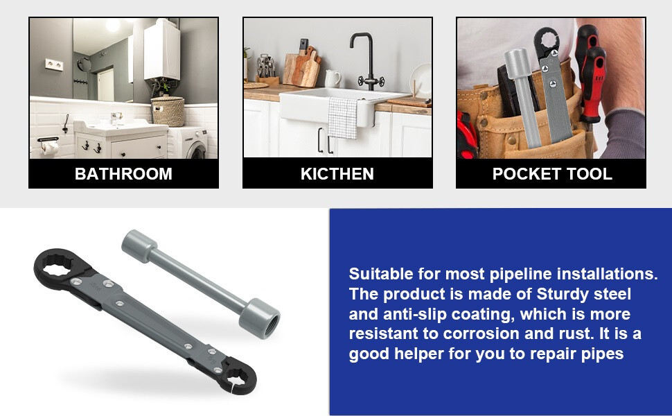 Plumbing Tools Angle Stop Removal Wrench Kit Removing Compression Ring Angle-On