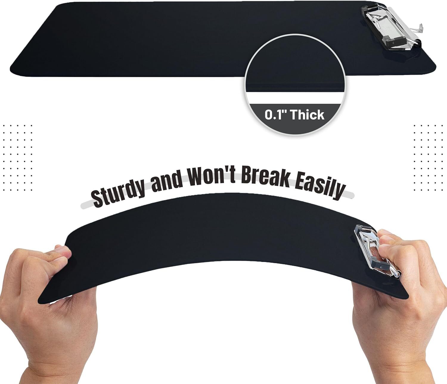 Mr. Pen- Plastic Clipboard, Black, Clip Board, Teacher 1 Pack, Black