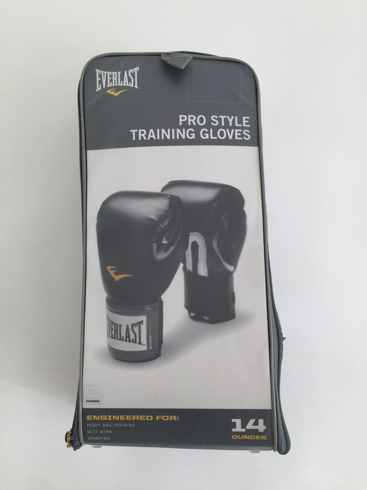 EVERLAST 14 OZ PRO STYLE TRAINING GLOVES BLACK HEAVY BAG MITT WORK SPARRING