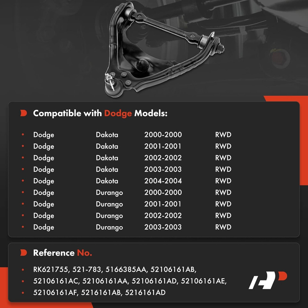 Front Left Upper Control Arm, with Ball Joint & Bushing, Compatible with Dodge D