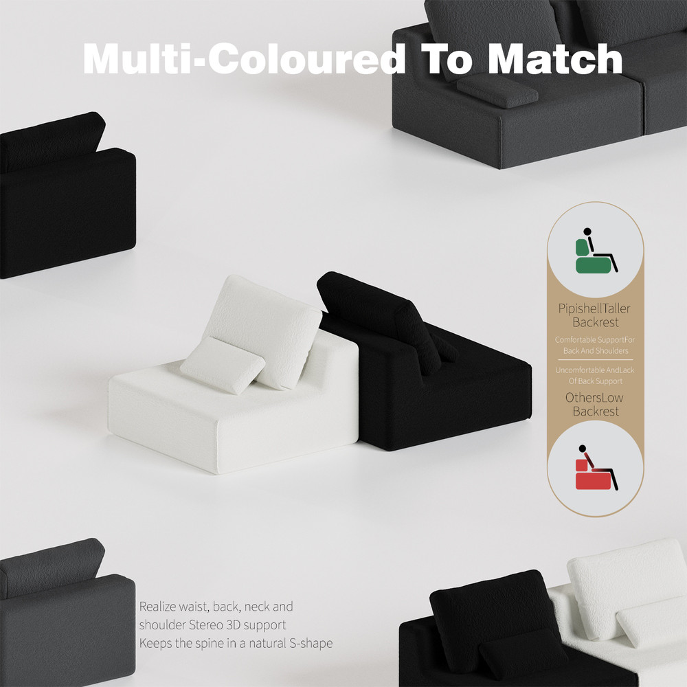Oversized Modular Sectional Sofa,Luxury Boucle Floor Couch Set,Convertible Comp