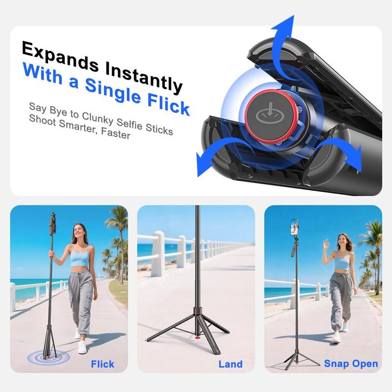 Selfie Stick Tripod Automatically Pop-Up Open Face Tracking Gesture Control