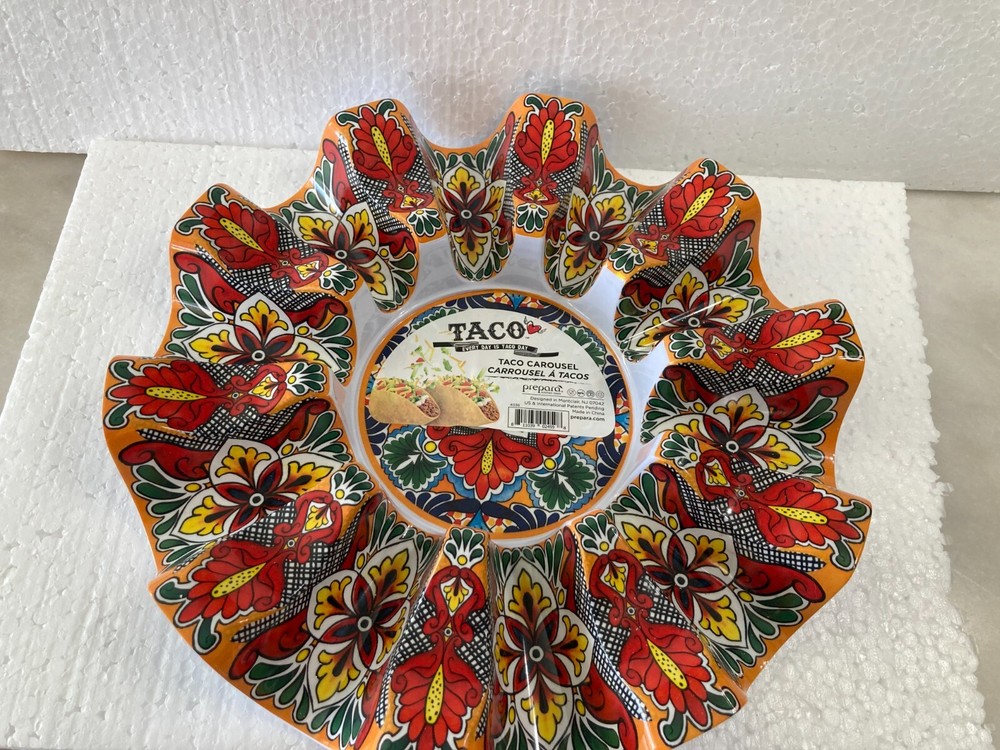 Melamine 12” Taco Carousel Serving Tray New Prepara’