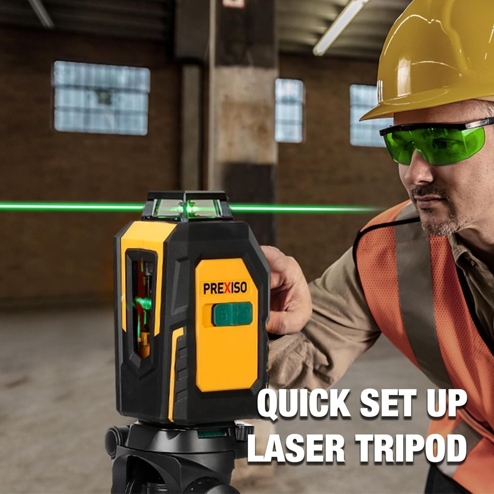 Self-Leveling 360° Green Laser Level with Tripod & Target Plate - 100Ft Range