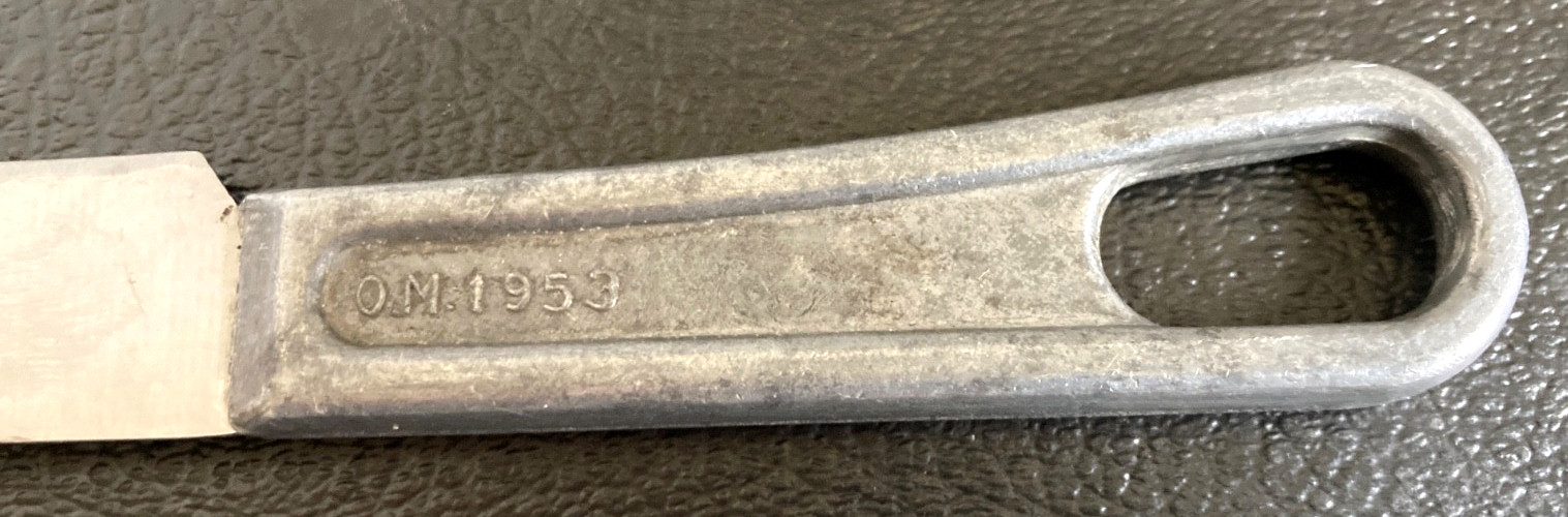 NICE Vintage 1953 USMC Military Mess Kit Knife Cast Aluminum Handle Ontario Mfg.