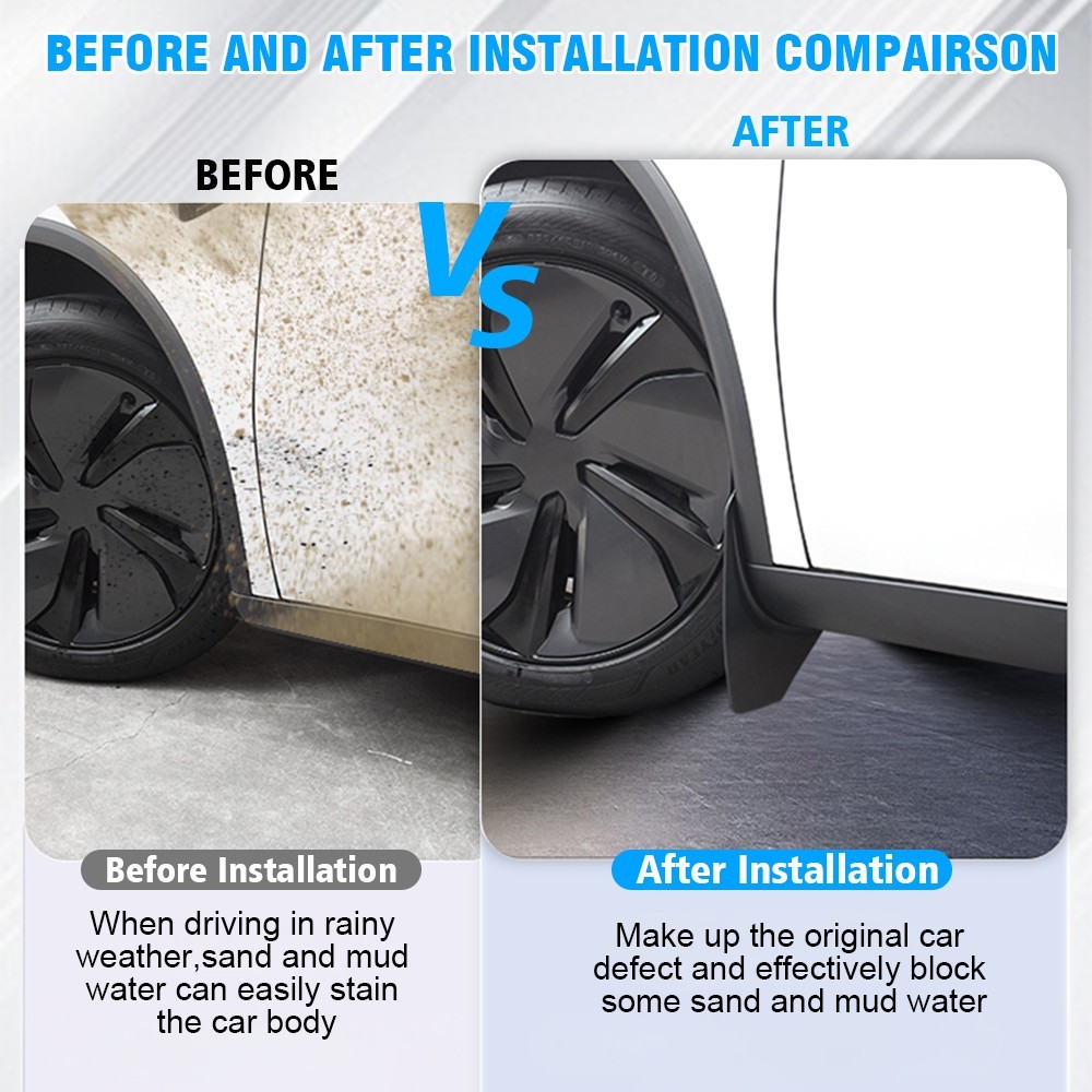 Upgraded OEM Mud Flaps Splash Guard Compatible for Tesla Mode Y 2021-2024