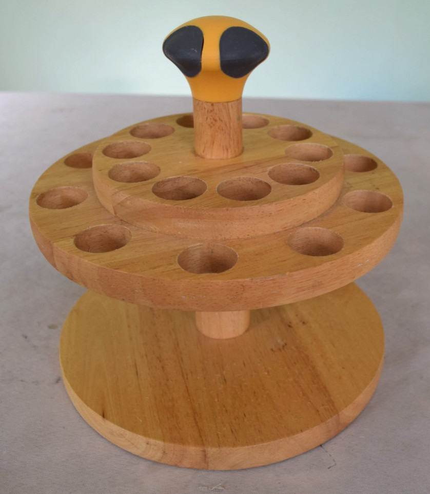 Craft Edger Scissor Organizer - Solid Wood Lazy Susan Tabletop