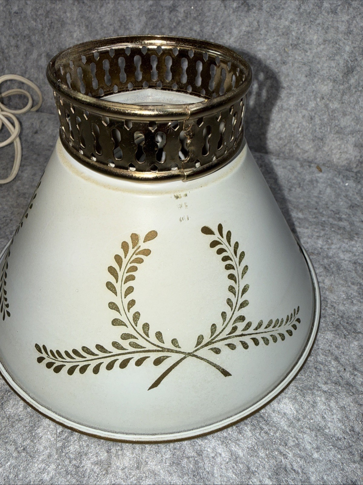 Vintage Tole Toleware Wall Sconce Hanging Metal Plug In Shade Works