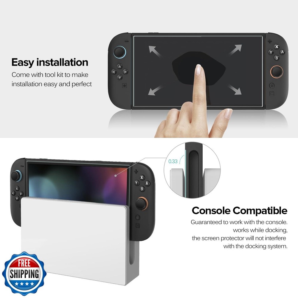 ivoler 4-Pack Tempered Glass Screen Protector Designed for Ninten