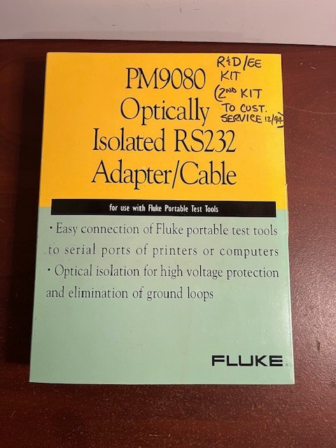 FLUKE PM9080 RS-232 Industrial Serial Adapter Interface Cable Optically Isolated