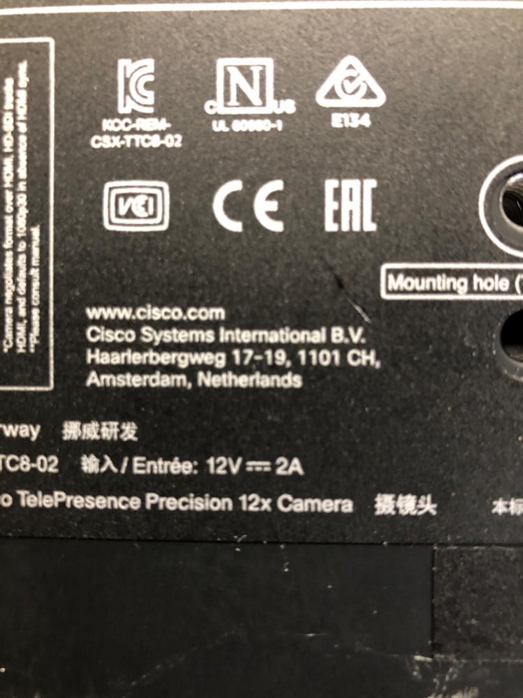 CISCO TelePresence Precision 12x Camera Model TTC8-02
