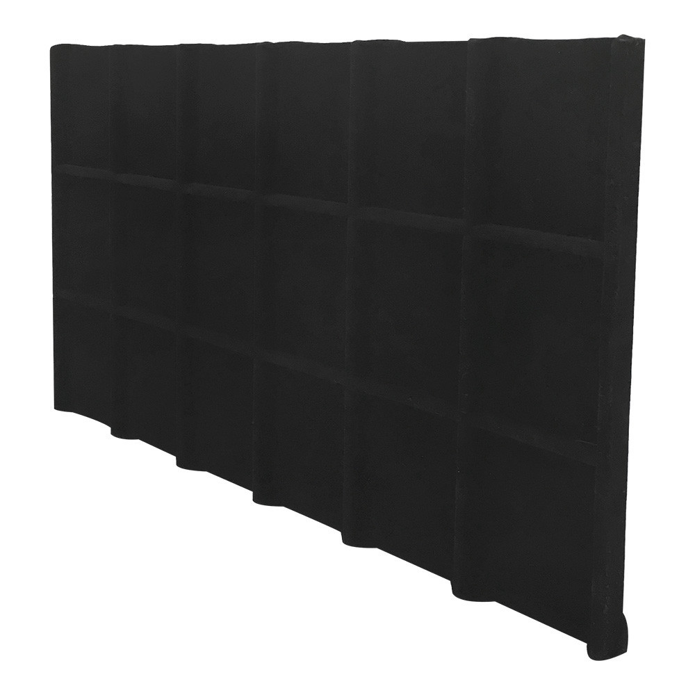 18 Square Black Velvet Jewelry Compartment Tray Storage Organizer Drawer Inserts